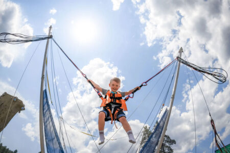 child on a bungee cord