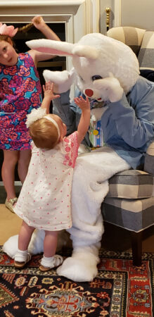 Easter bunny with child