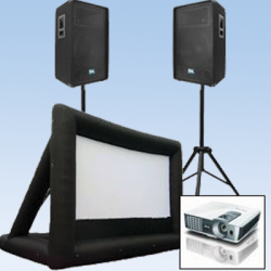 inflatable TV screen and projector