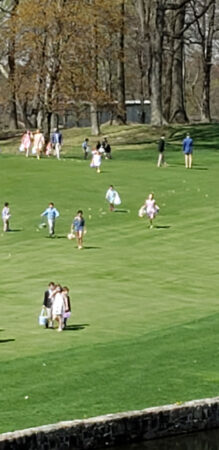 Easter egg hunt on a golf course
