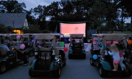 New Jersey town movie night with golf carts