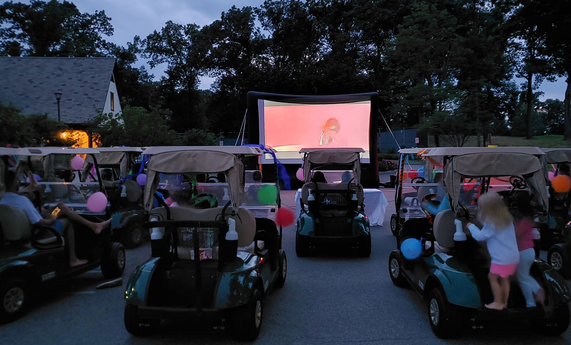 New Jersey town movie night with golf carts